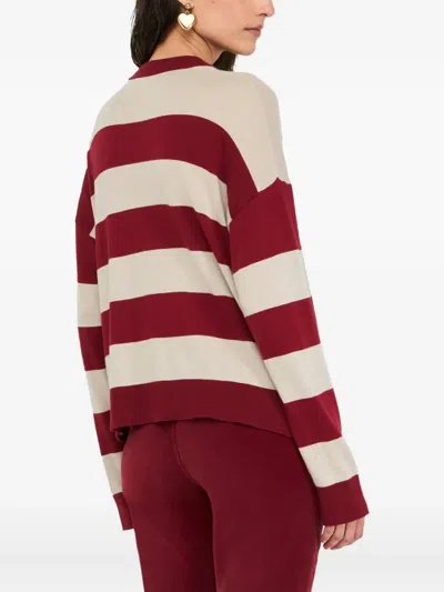 Liu •jo Striped Cardigan In Red