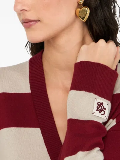Liu •jo Striped Cardigan In Red
