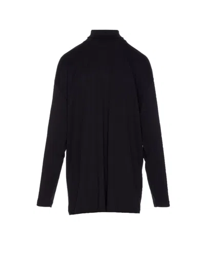 Lemaire Relaxed Mock Neck Long Sleeves Top In Black