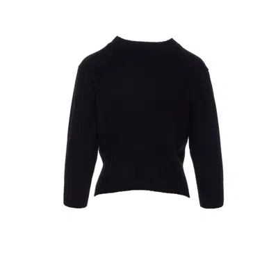 Loulou De Saison "mora" Lds Cropped Sweater In Black