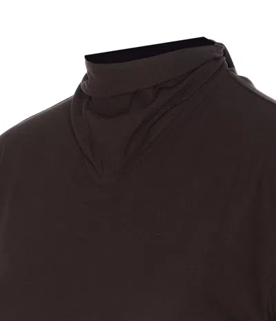 Lemaire Long Sleeved Top With Scarf Detail In Black