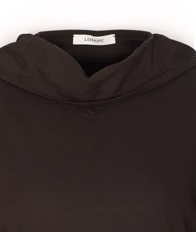 Lemaire Long Sleeved Top With Scarf Detail In Black