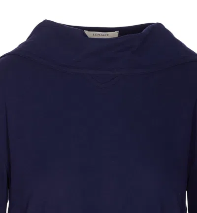 Lemaire Long-sleeve Top With Scarf Detail In Blue