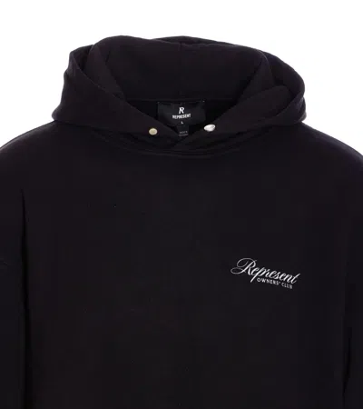 Represent Black Hoodie With Logo Lettering Detail On The Front And Maxi Logo Print On The Rear In Black