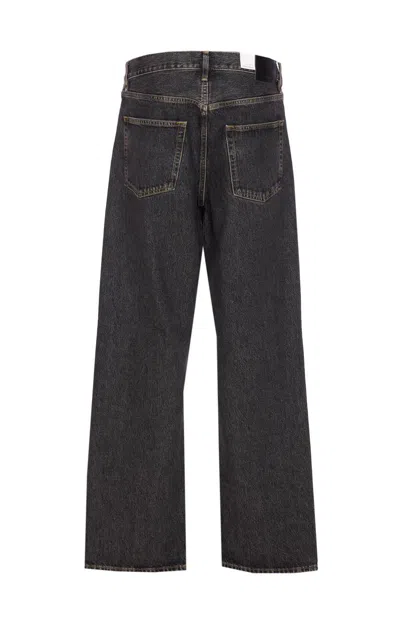 Sunflower Loose Fit Black Stone Washed Organic Denim Jeans In Multi