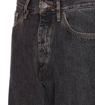 Sunflower Loose Fit Black Stone Washed Organic Denim Jeans In Multi