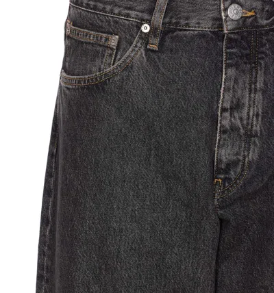 Sunflower Loose Fit Black Stone Washed Organic Denim Jeans In Multi