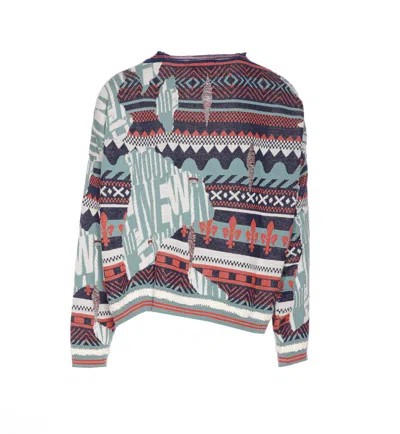 Vivienne Westwood Broken Fair Isle Jumper Linen Wool Blend M/l Unisex In Multi