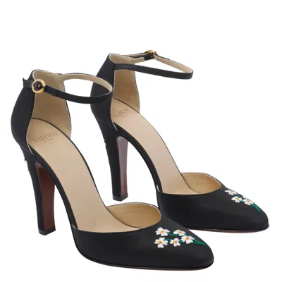 Valentino Embroidered Shantung Pumps