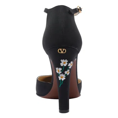 Valentino Embroidered Shantung Pumps