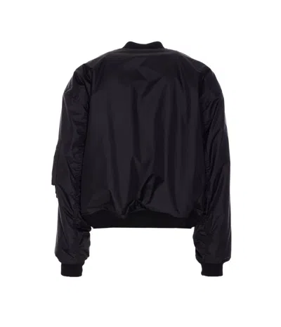 Balenciaga Men Bomber Jacket With Logo In Black