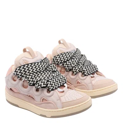 Lanvin Low-top Rosa Sneakers With Suede Overlays In Pink