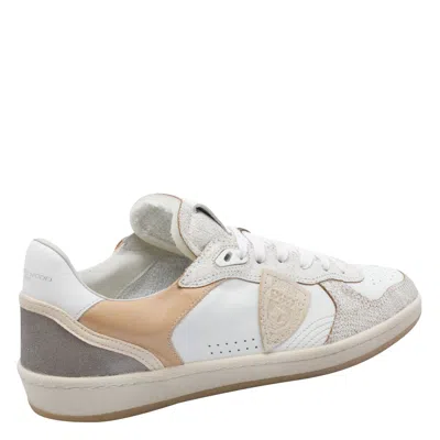 Philippe Model Veau Crackle Blanc Sable Sneakers In White