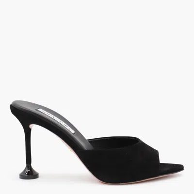 Aquazzura Suede Bisous Mules 85