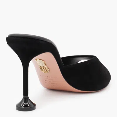 Aquazzura Suede Bisous Mules 85