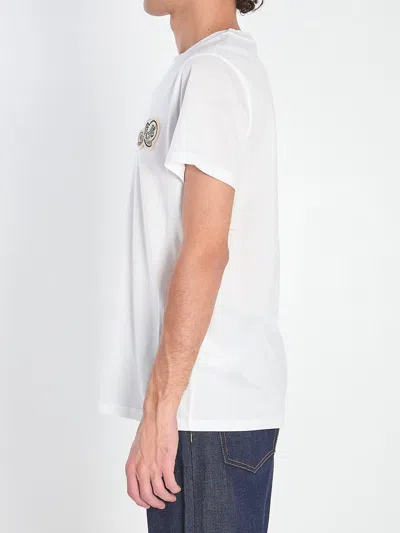 Moncler T-shirt With Double Logo Patches In White