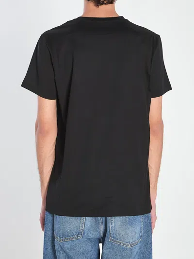 Moncler Double Logo Patch Cotton T-shirt Clothing In Black