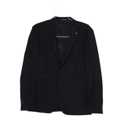 Tagliatore Single-breasted Wool Suit In Black