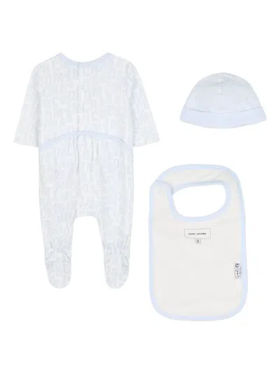 Marc Jacobs Logo-print Babygrow Set (set Of Three) In Blue