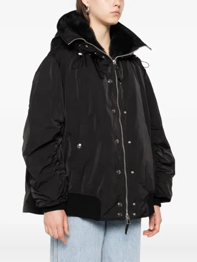 Ermanno Scervino Hooded Bomber Jacket In Black