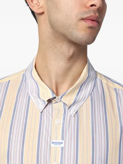 Martine Rose Yellow/blue Striped Cotton Shirt In Multi