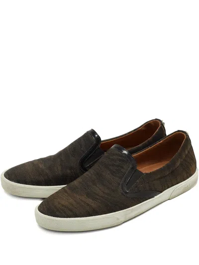 Pre-owned Jimmy Choo Leather Slip-on Sneakers In Brown