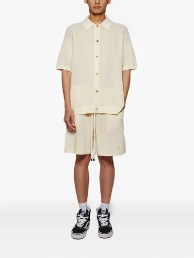 Amiri Crochet Shorts In Neutral