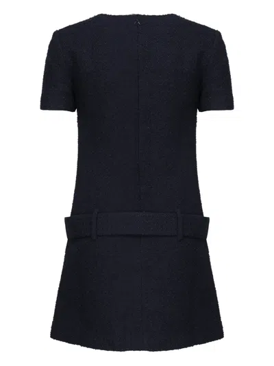 Self-portrait Textured Boucle Mini Dress In Blue