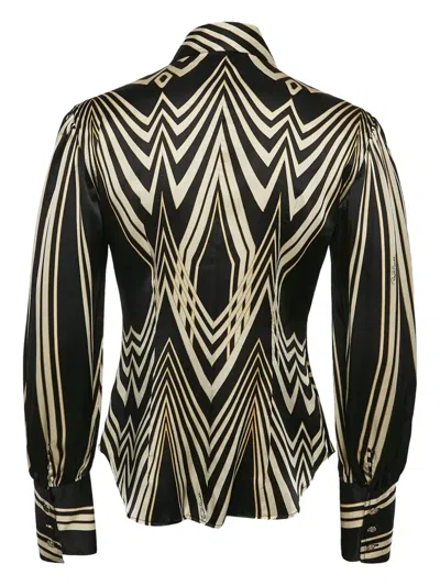 Pre-owned Roberto Cavalli Vintage 2007 Geometric-print Silk Shirt