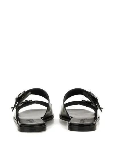 Aeyde Tonya Leather Double Strap Sandals In Black