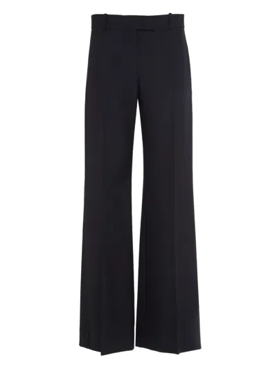 Alexander Mcqueen Wool And Mohair-blend Wide-leg Pants In Black