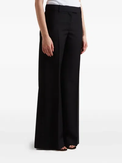Alexander Mcqueen Wool And Mohair-blend Wide-leg Pants In Black