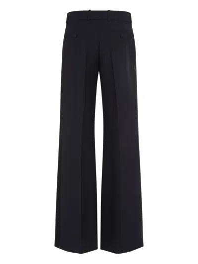 Alexander Mcqueen Wool And Mohair-blend Wide-leg Pants In Black