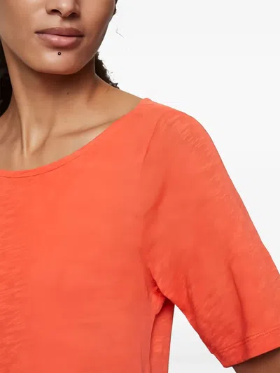 Marc O'polo Wide-neck Short-sleeve Top In Orange