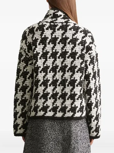 Marc O'polo Houndstooth-pattern Turtleneck Sweater In Black