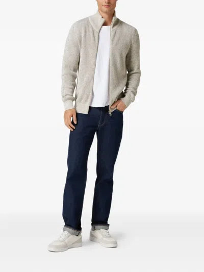 Marc O'polo Zip-front Ribbed Cardigan In White