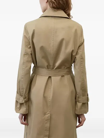 Marc O'polo Double-breasted Belted Trench Coat In Brown