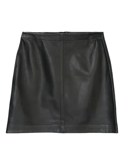 Marc O'polo Leather Mini Skirt In Black