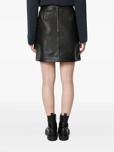 Marc O'polo Leather Mini Skirt In Black