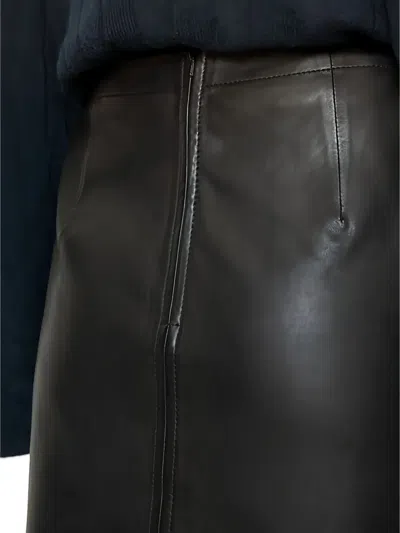 Marc O'polo Leather Mini Skirt In Black