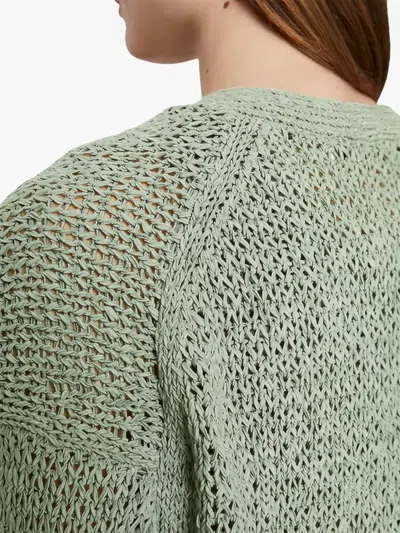 Marc O'polo Open-knit Cardigan In Green