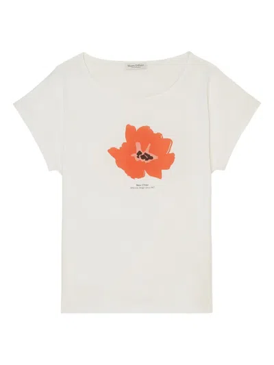 Marc O'polo Floral-print T-shirt In White