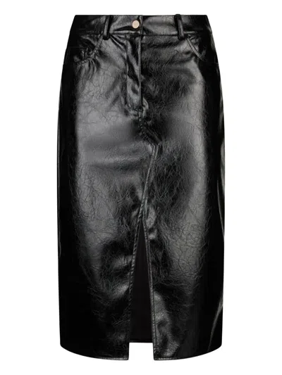 Liu •jo Glossy Five-pocket Skirt In Black