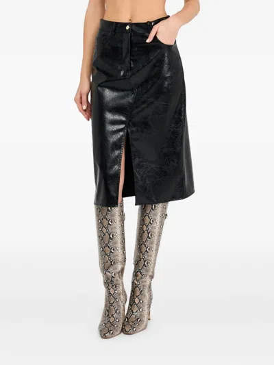 Liu •jo Glossy Five-pocket Skirt In Black