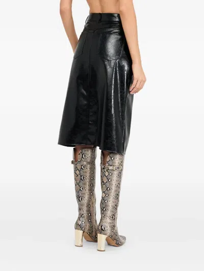 Liu •jo Glossy Five-pocket Skirt In Black