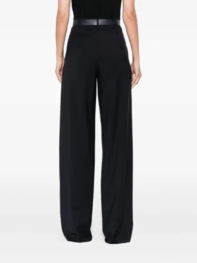 Max Mara High Waist Pleated Trousers With Wide Leg In Black