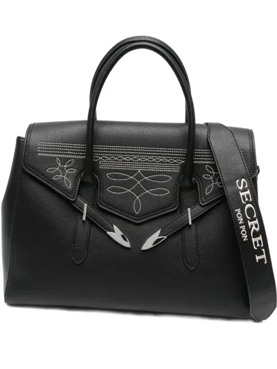 Secret Pon-pon Large Yalis Rodeo Embroidered Tote Bag
