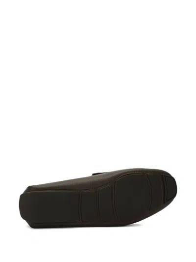 Bally Grained-leather Logo-plaque Loafers In Brown
