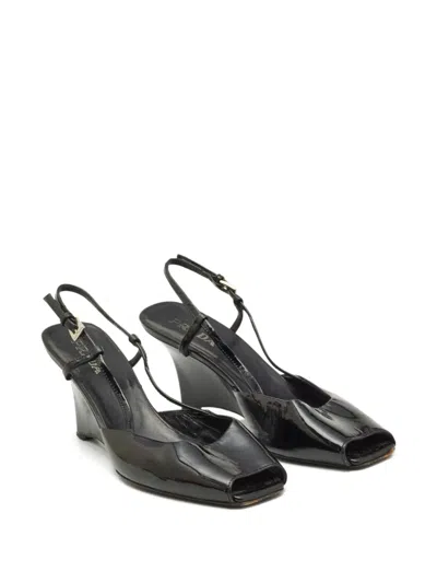 Pre-owned Prada 2023 85mm Slingback Sandals In Black