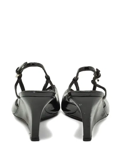Pre-owned Prada 2023 85mm Slingback Sandals In Black